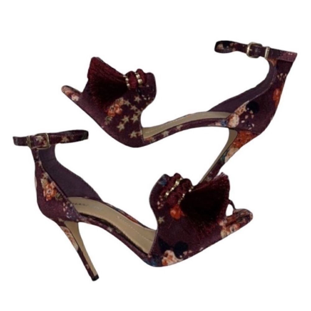 Gianni Bini Floral Print Burgundy Suede Open Toe
Pumps(Size 7) - Picture 8 of 9
